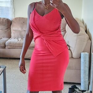 Red Asos Twist Front Dress